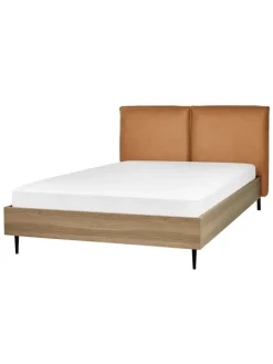 Doppelbett LIMANTON in Braun/Schwarz - (W) 161 x (H) 118 x (L) 215 cm