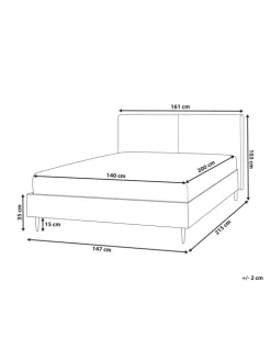 Doppelbett LIMANTON in Braun/Schwarz - (W) 161 x (H) 118 x (L) 215 cm