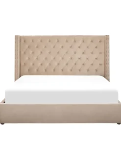 Doppelbett LUBBON in Beige/Silber - (W) 210 x (H) 144 x (L) 217 cm