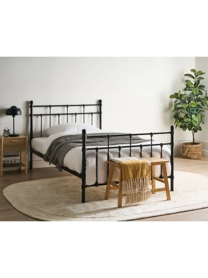 Doppelbett LYNX in Schwarz - (W) 121 x (H) 110 x (L) 209 cm