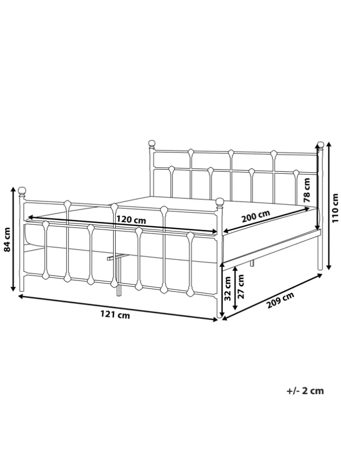 Doppelbett LYNX in Schwarz - (W) 121 x (H) 110 x (L) 209 cm