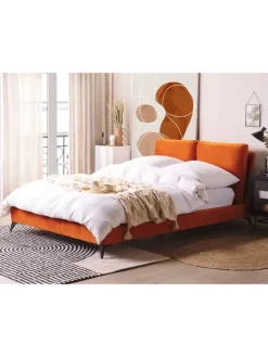 Doppelbett MELLE in Orange/Schwarz - (W) 156 x (H) 95 x (L) 233 cm