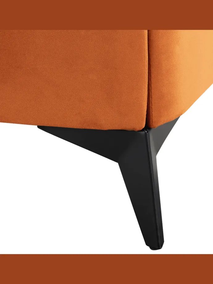 Doppelbett MELLE in Orange/Schwarz - (W) 156 x (H) 95 x (L) 233 cm