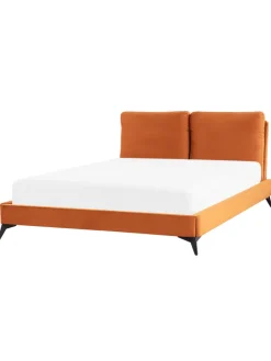 Doppelbett MELLE in Orange/Schwarz - (W) 176 x (H) 95 x (L) 233 cm
