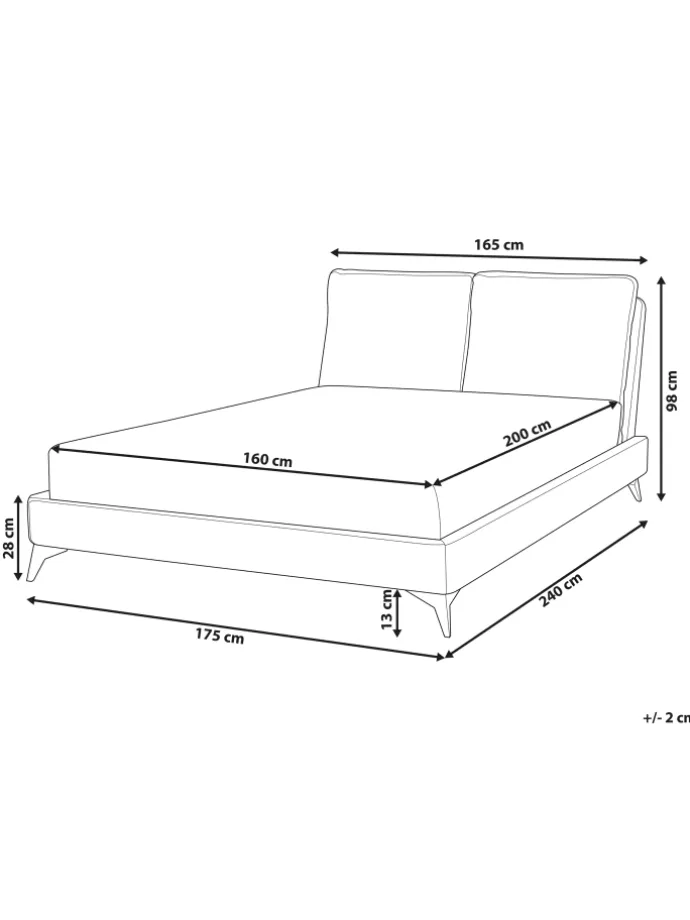Doppelbett MELLE in Orange/Schwarz - (W) 176 x (H) 95 x (L) 233 cm