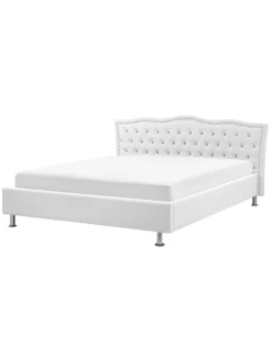 Doppelbett METZ in Weiß/Silber - (W) 185 x (H) 92 x (L) 214 cm