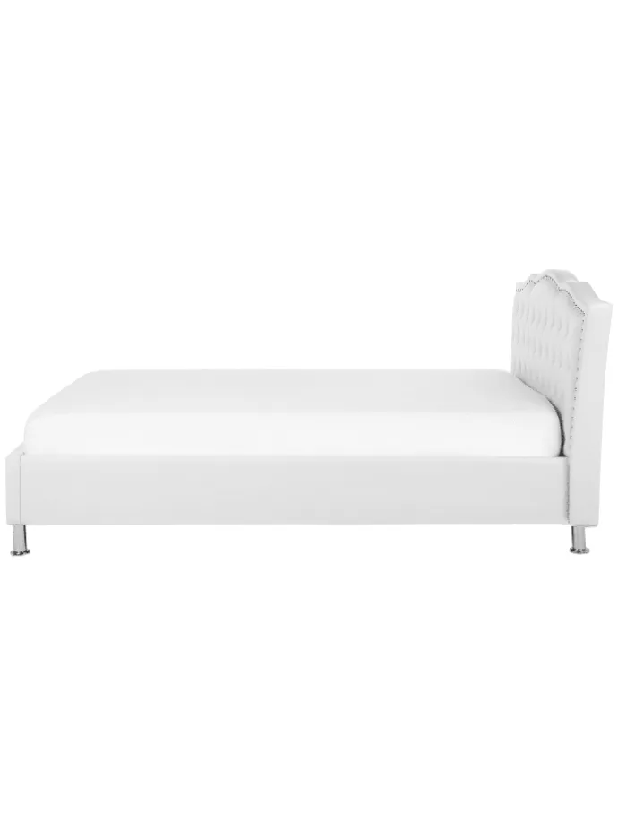 Doppelbett METZ in Weiß/Silber - (W) 185 x (H) 92 x (L) 214 cm