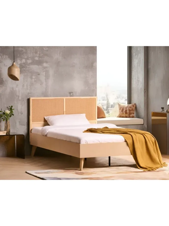 Doppelbett MONPAZIER in Braun - (W) 125 x (H) 99 x (L) 208 cm