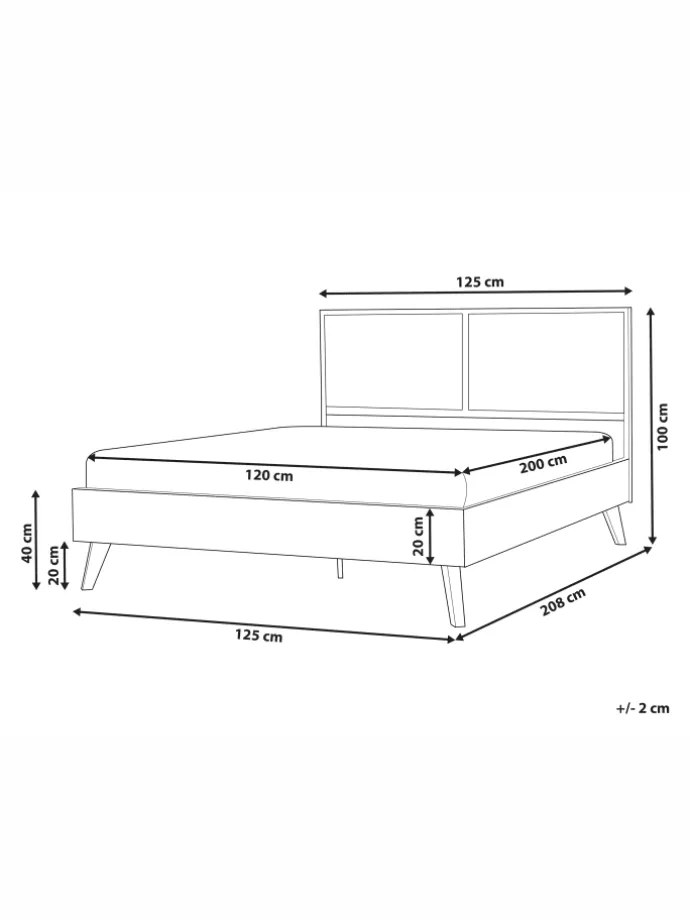 Doppelbett MONPAZIER in Braun - (W) 125 x (H) 99 x (L) 208 cm
