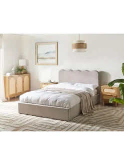 Doppelbett NANTERRE in Beige/Grau - (W) 147 x (H) 104 x (L) 215 cm