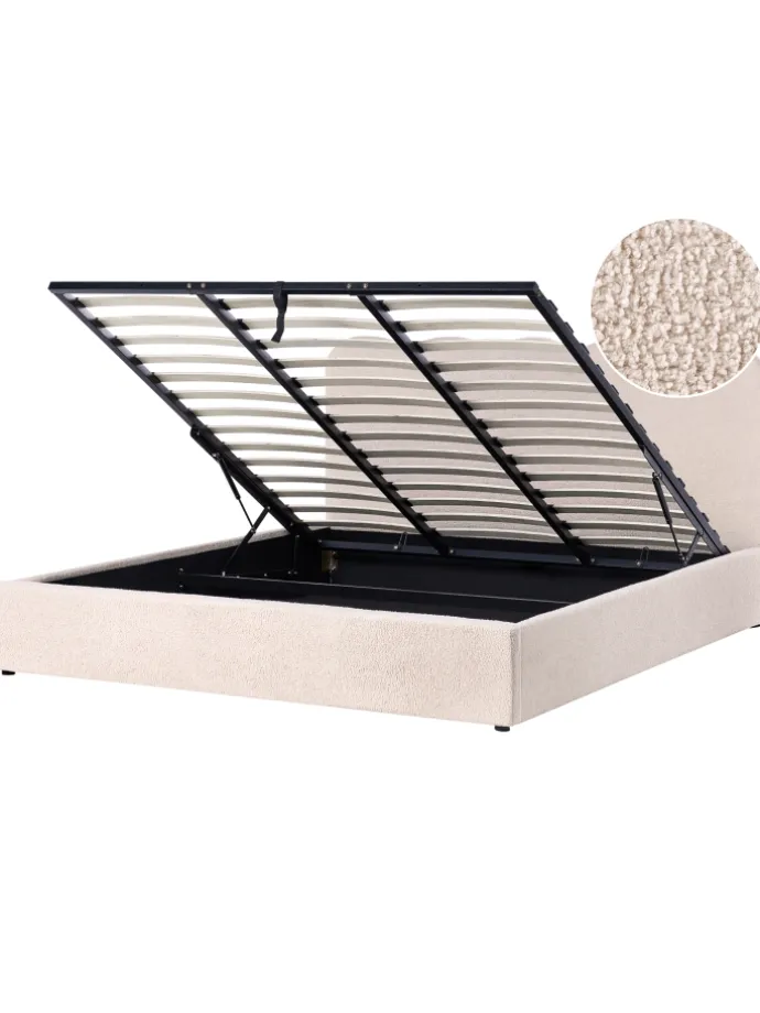 Doppelbett NANTERRE in Beige - (W) 187 x (H) 104 x (L) 215 cm