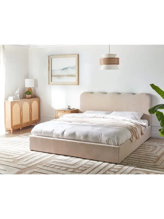 Doppelbett NANTERRE in Beige - (W) 187 x (H) 104 x (L) 215 cm