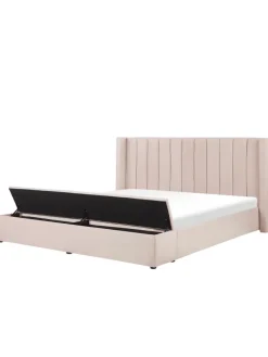Doppelbett NOYERS in Rosa - (W) 210 x (H) 132 x (L) 247 cm