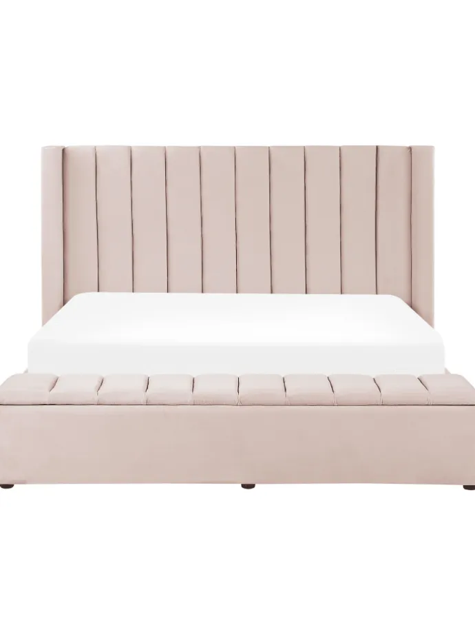 Doppelbett NOYERS in Rosa - (W) 210 x (H) 132 x (L) 247 cm