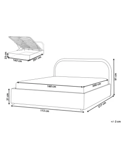 Doppelbett QUILLIEN in Beige - (W) 172 x (H) 91 x (L) 217 cm