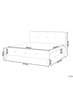 Doppelbett RENNES in Beige/Braun - (W) 151 x (H) 107 x (L) 216 cm