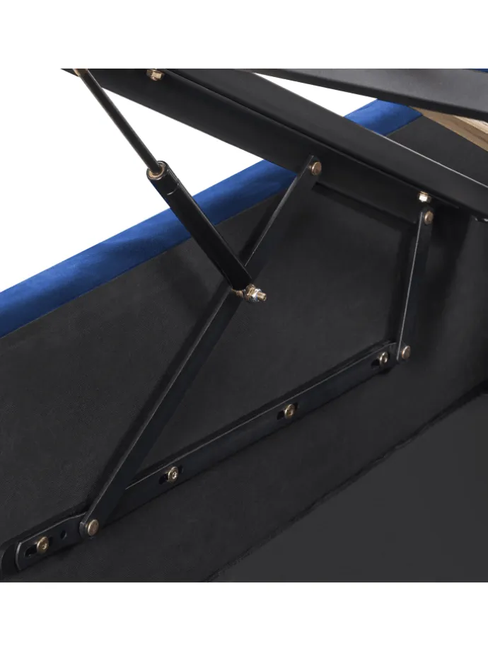 Doppelbett ROCHEFORT in Blau - (W) 150 x (H) 99 x (L) 214 cm