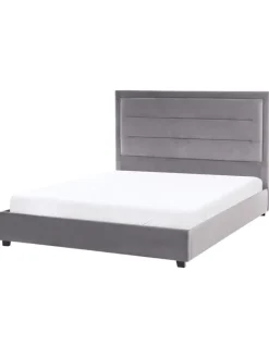 Doppelbett ROUEN in Grau/Schwarz - (W) 146 x (H) 112 x (L) 213 cm