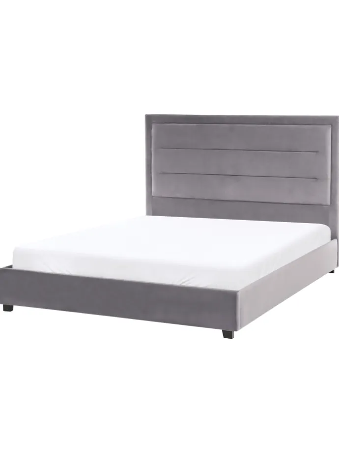 Doppelbett ROUEN in Grau/Schwarz - (W) 146 x (H) 112 x (L) 213 cm