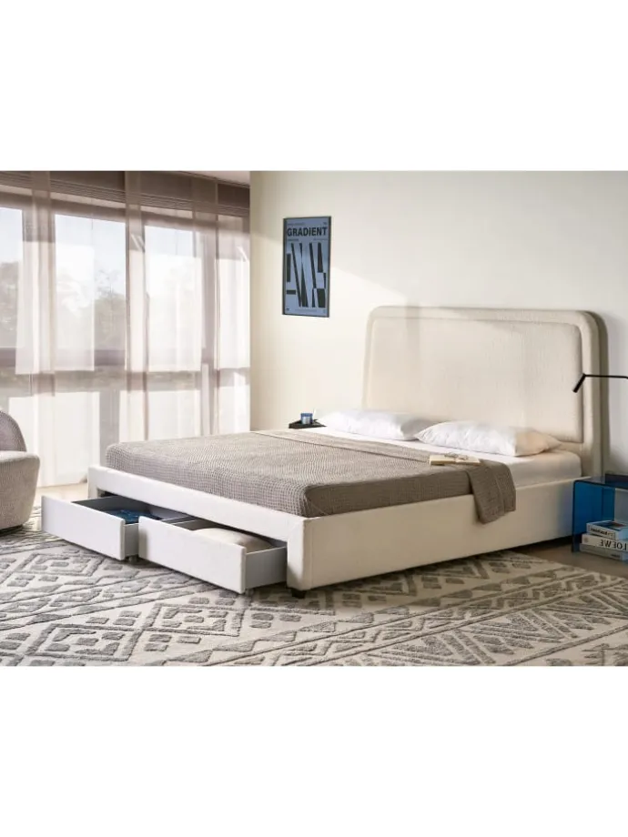 Doppelbett SARDENT in Weiß/Schwarz - (W) 188 x (H) 126 x (L) 213 cm