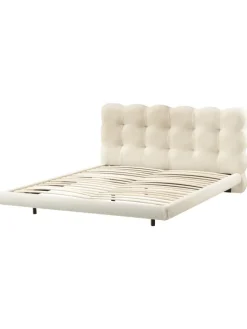 Doppelbett SOULISSE in Weiß/Schwarz - (W) 178 x (H) 93 x (L) 222 cm