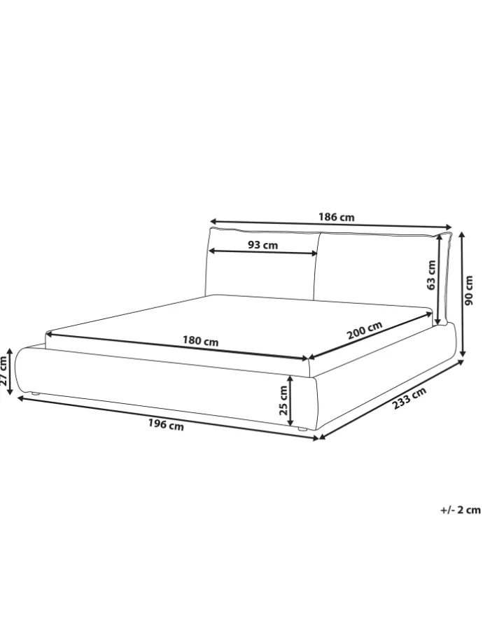 Doppelbett VINAY in Grün - (W) 196 x (H) 90 x (L) 233 cm