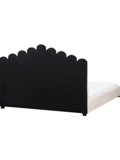 Doppelbett VINCENNES in Rosa/Schwarz - (W) 185 x (H) 124 x (L) 213 cm