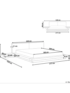Doppelbett ZEN in Braun/Weiß - (W) 328 x (H) 86 x (L) 229 cm