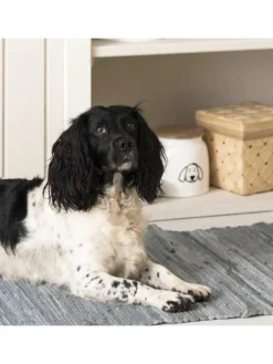Dose für HUNDEFUTTER mit Holzdeckel Weiß 2,2 Liter