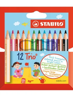 Dreikant-Buntstifte "STABILO Trio dick kurz" - 12 Stück
