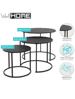 Dreisatztisch in Schwarz