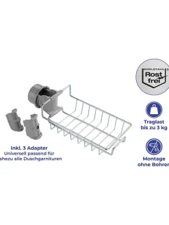 Duschablage in Silber - (B)10 x (H)17 x (T)4 cm