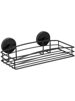 Duschablage "Vacuum-Loc Bari" in Schwarz - (B)26 x (H)6,5 x (T)14 cm