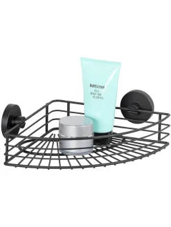 Duschablage "Vacuum-Loc Bari" in Schwarz - (B)35 x (H)9 x (T)22,5 cm