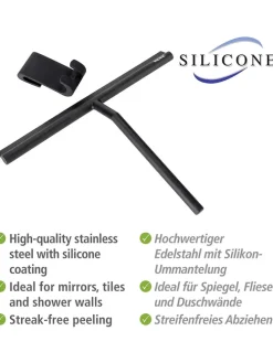 Duschabzieher in Schwarz - (B)32 x (H)30 cm