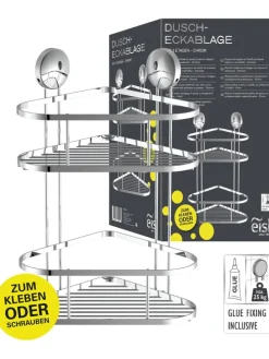 Dusch-Eckablage in Chrom - (B)22 x (H)34 x (T)18 cm