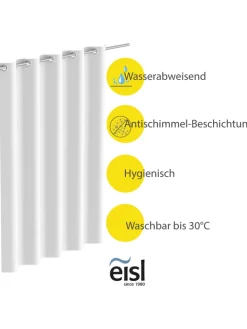 Duschvorhang in Weiß - (B)180 x (H)200 cm
