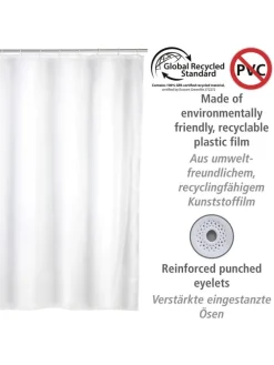 Duschvorhang in Weiß - (L)200 x (B)120 cm