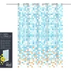 Duschvorhang "Mosaik" in Blau/ Orange - (B)180 x (H)200 cm