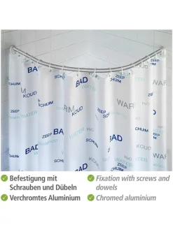 Duschvorhangstange in Silber - Ø 2,5 cm