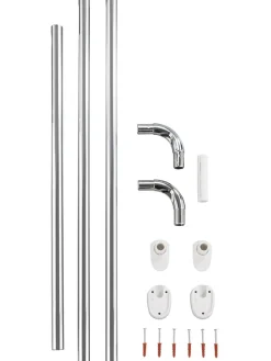 Duschvorhang-Winkelstange in Silber