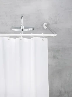 Duschvorhang-Winkelstange in Silber