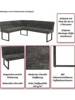 Eckbank MCW-O81 210x159cm, Grün