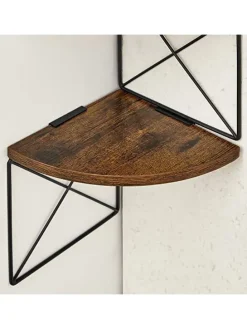 Eckenregal in Braun/ Schwarz - (B)20 x (H)127,5 x (T)20 cm