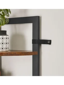 Eckregal in Braun/ Schwarz - (B)30 x (H)150 x (T)30 cm