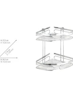 Eckregal in Silber - (B)26,5 x (H)27,5 x (T)19 cm