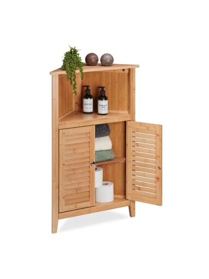 Eckschrank in Natur - (B)58 x (H)92 x (T)30 cm