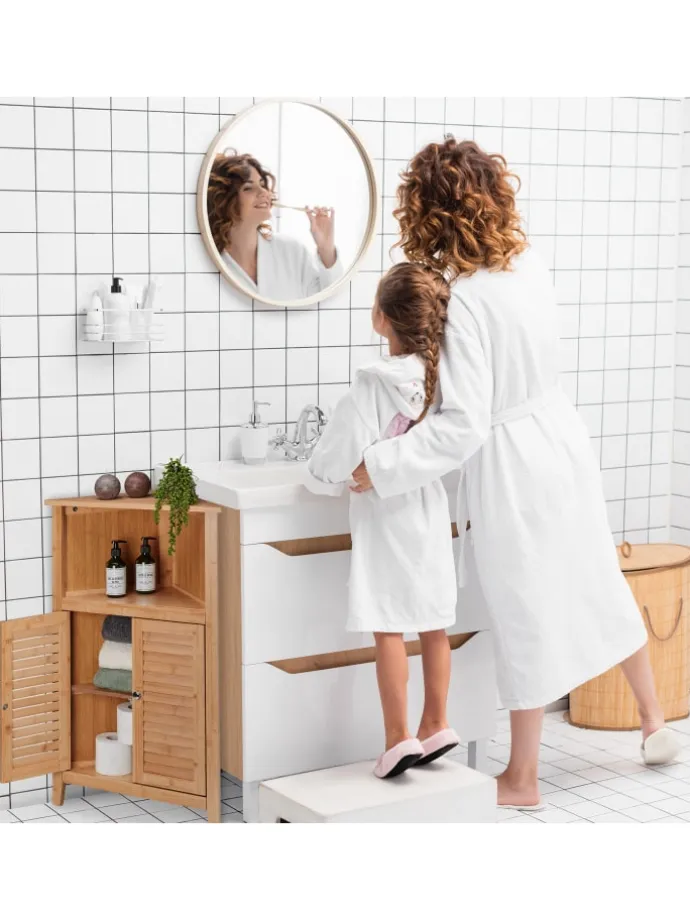 Eckschrank in Natur - (B)58 x (H)92 x (T)30 cm