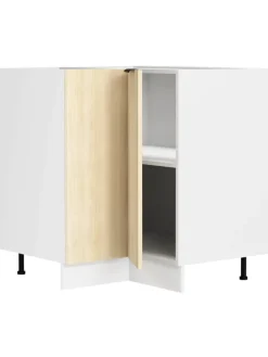 Eckschrank Küchenschrank Unterschrank Küche Fasola in Weiß / Honig-Eiche