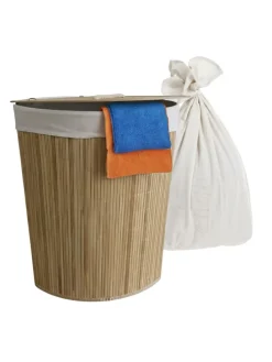 Eckwäschekorb in Natur - (B)36 x (H)60 x (T)36 cm